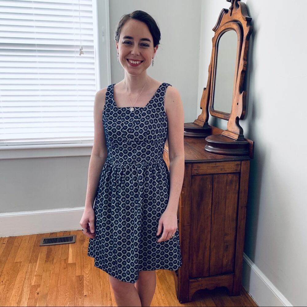 The Limited Blue and Cream Print Dress, Size 0